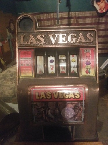 Vintage 1960's Las Vegas  Toy Slot Machine Bank.