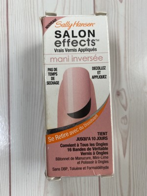 Sally Hansen Salon Effects Nail Polish Strips, #002 Reverse French(16 Ct) NEW