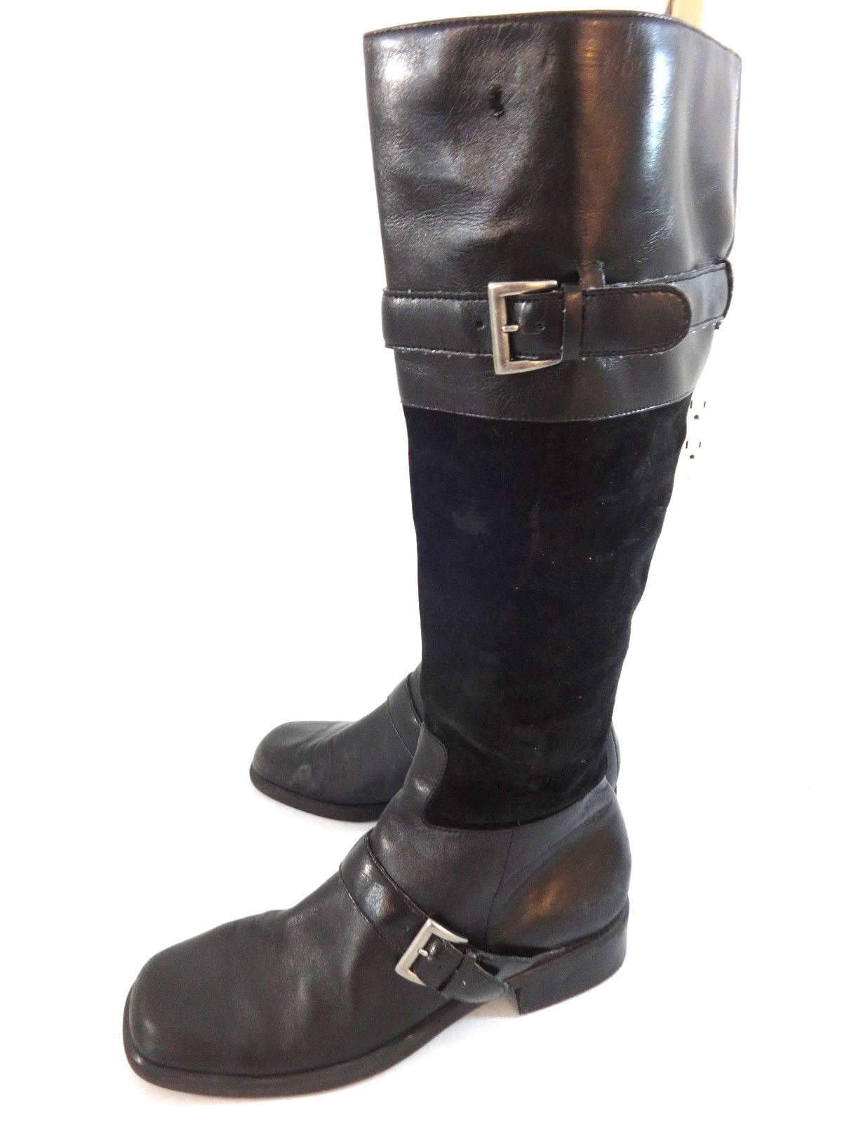 WORTHINGTON WOMENS BLACK LEATHER ZIP SIDE BOOTS SIZE US 6 1" HEELS eBay