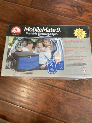 New Igloo Mobile Mate 9 Portable Electric Cooler 9 Can/6 Qt 12V New 40010