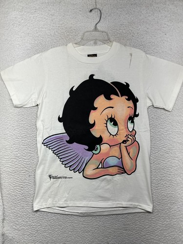 VTG Betty Boop Shirt Mens Medium White Angel Purple Wings VTG Betty Boop Shirt Mens Medium White Angel Purple Wings