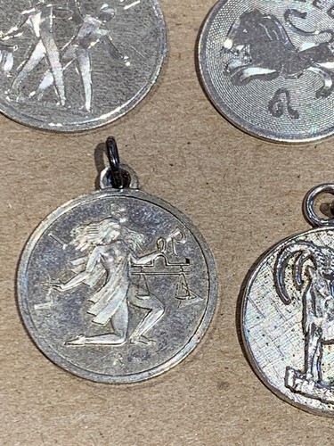 Lot 6 Sterling Silver Charm Horoscope Virgo Leo Libra Gemini 925 15.4 Grams