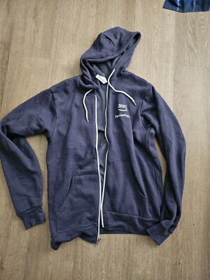 AWS Full Zip Hoodie - Gray Blue Unisex Adult Size Medium (PartnerEquip)