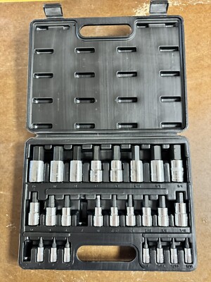 VIM 26pc Master Hex Bit Socket Set SAE 3/32'' to 3/4'' & Metric 2mm-19mm #HMS26