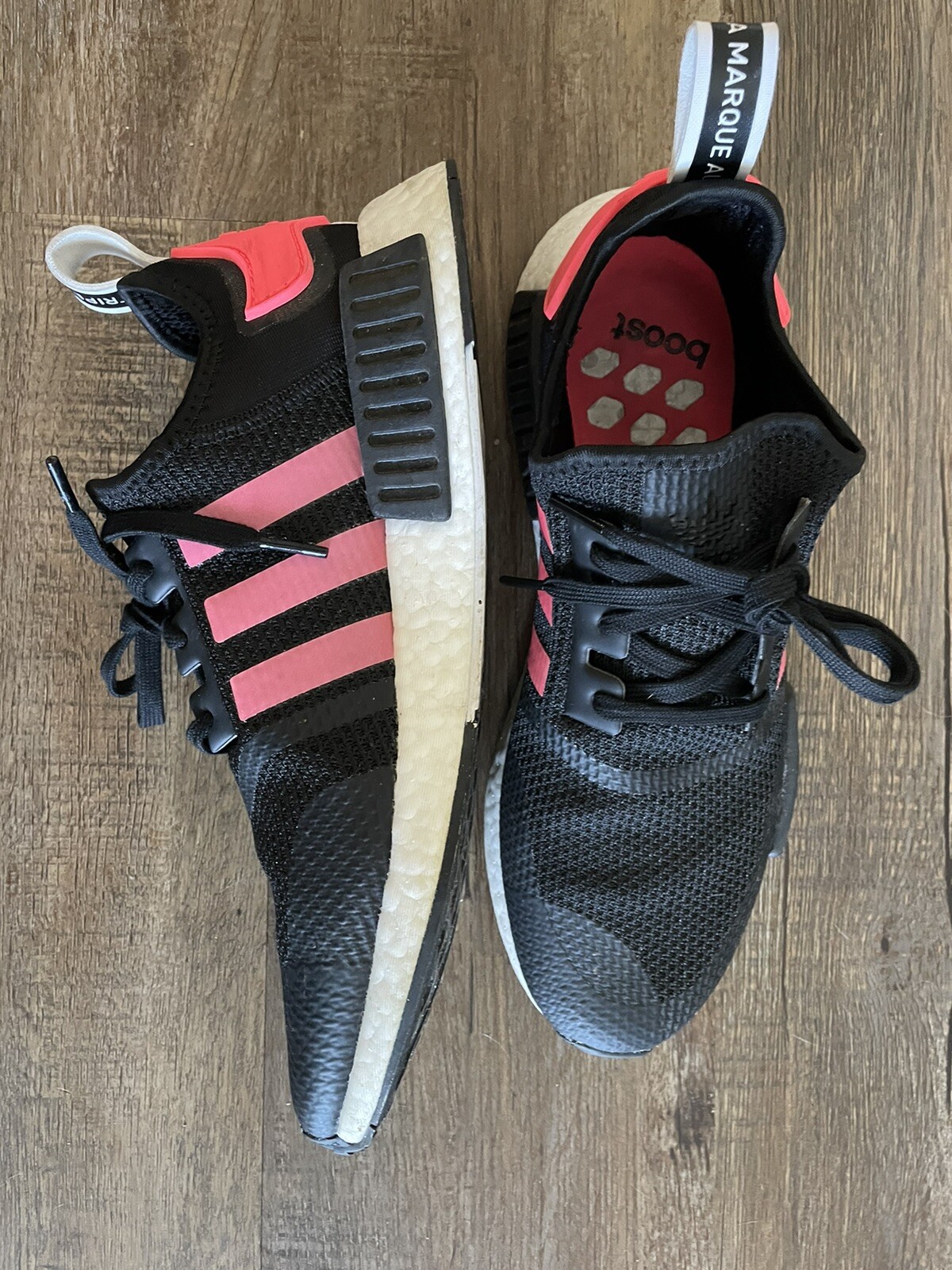 adidas NMD R1 Black Signal Pink Men s 