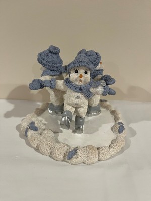 SNOW BUDDIES Holiday on Ice Snowmen on Ice Skates Figurine 1999 The Encore Group