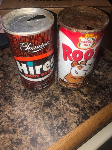 VINTAGE HIRES & ROOTI ROOTBEER CANS