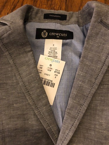 J. Crew Crewcuts Thompson Suit Jacket And Pants In Heathered Linen, 2T