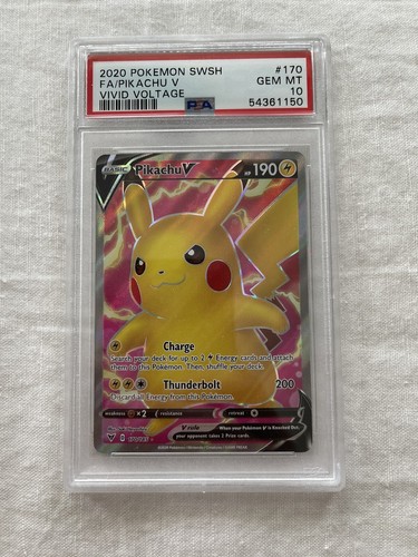 Pokemon Pikachu V Full Art- PSA 10 - GEM MT - Vivid Voltage Pokemon Pikachu V Full Art- PSA 10 - GEM MT - Vivid Voltage