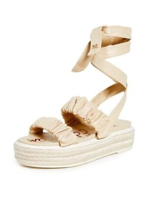 

Женские кожаные эспадрильи на платформе SAM EDELMAN Sand Beige Kerin Toe на платформе, Бежевый, H5767L1