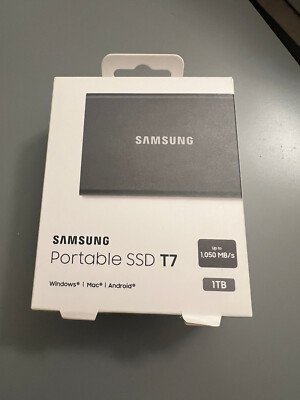 Samsung Portable SSD T7 1TB USB 3.2 Gen 2, Speeds Up to 1,050MB/s  - Titan Gray