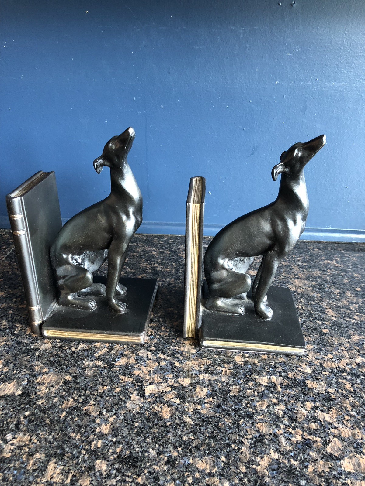 Pair Black Greyhound Bookends Sterling Industries