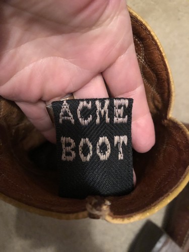 Awesome Leather Acme Vintage Inlay Peewee Cowboy Boots. 1940’s