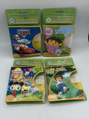 Leap Frog Click Start My First Computer Software Lot Of 4 Games Cars Dora Diego