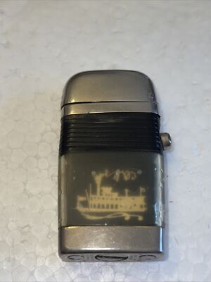 Scripto Vu Lighter Vintage Steamboats Both Sides Untested As Is