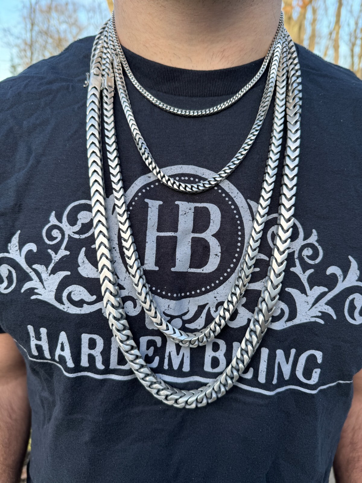 Pre-owned Silver Big 4-10mm Franco Chain Necklace Or Bracelet Oxidized Real 925  Box Clasp