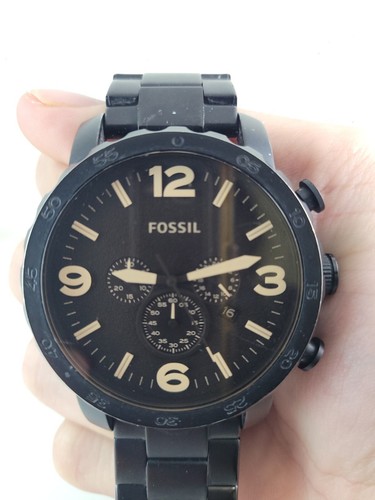 Fossil Nate Chronograph Black-Tone Dial Stainless Steel