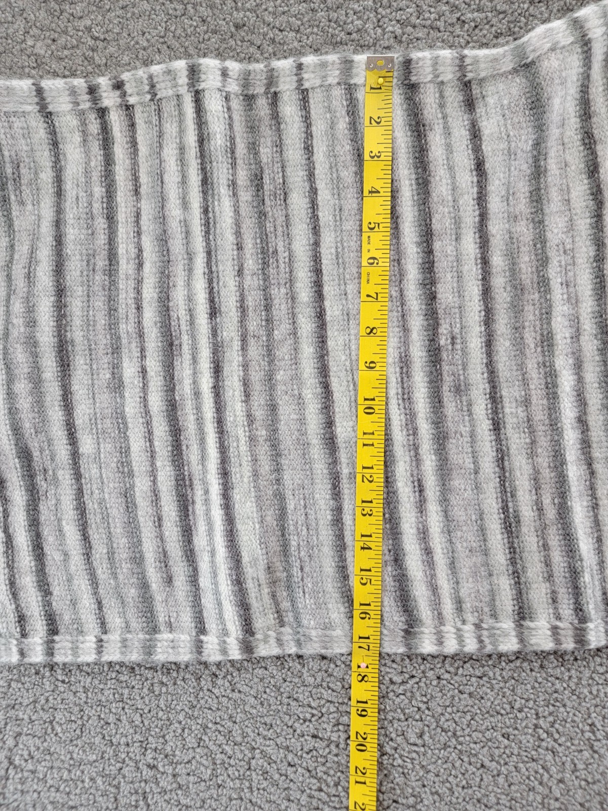 Jocelyn Space Dyed Knit Scarf Women's One Size Grey Multi Ribbed Hem Striped - Picture 7 of 11