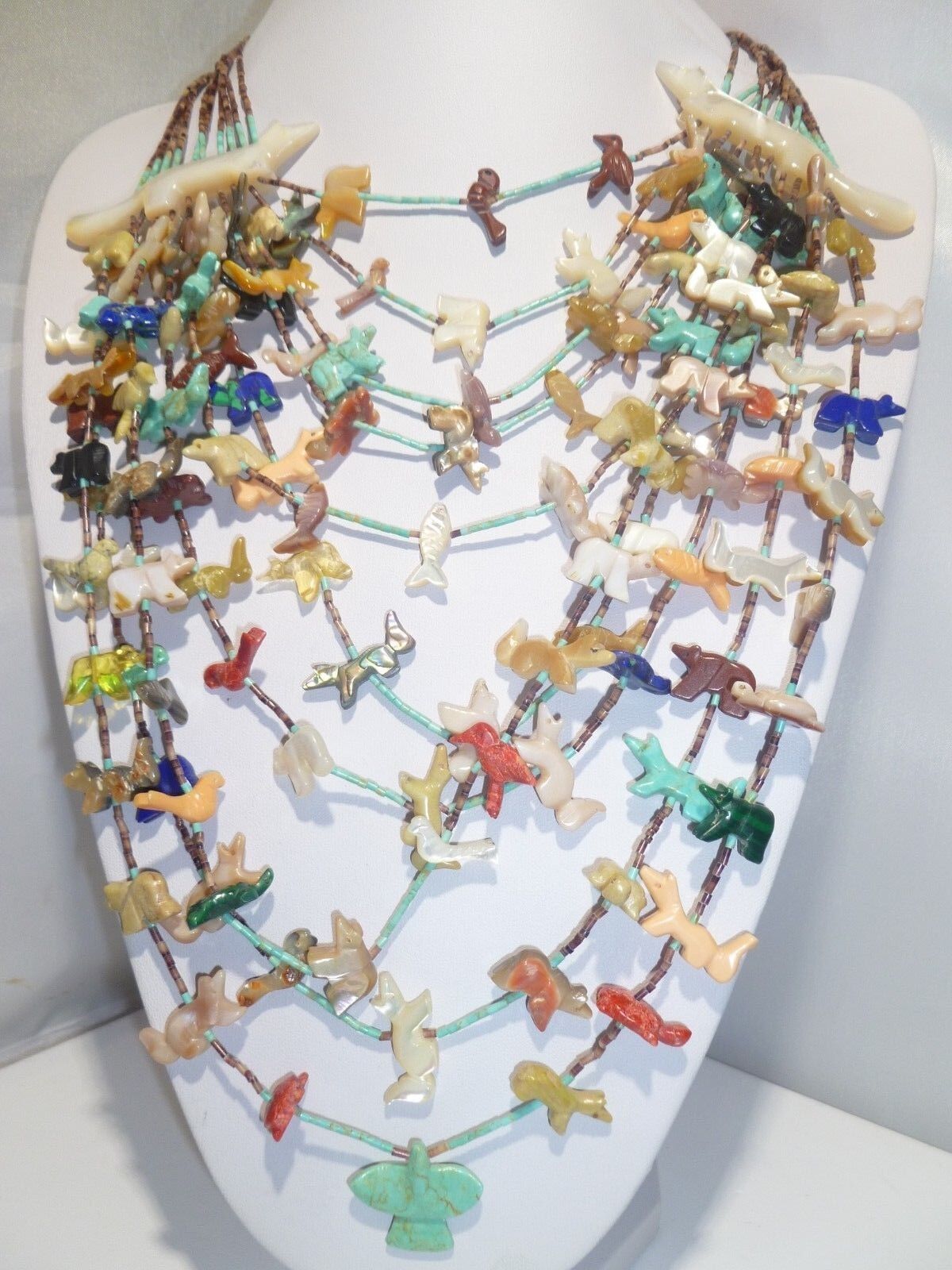 Johnny Shika Zuni 10 Strands Fox Fetish Necklace Animals Johnny Shika Zuni 10 Strands Fox Fetish Necklace Animals