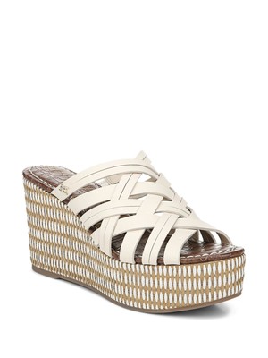 

SAM EDELMAN Женские белые шлепанцы на танкетке Devon 1-1/2 дюйма на платформе 7,5 м, Белый, G4620L2
