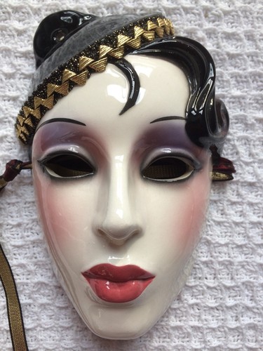 Lot (2) Ceramic Clay Art Masks SF San Francisco USA 919A & 139B NICE!