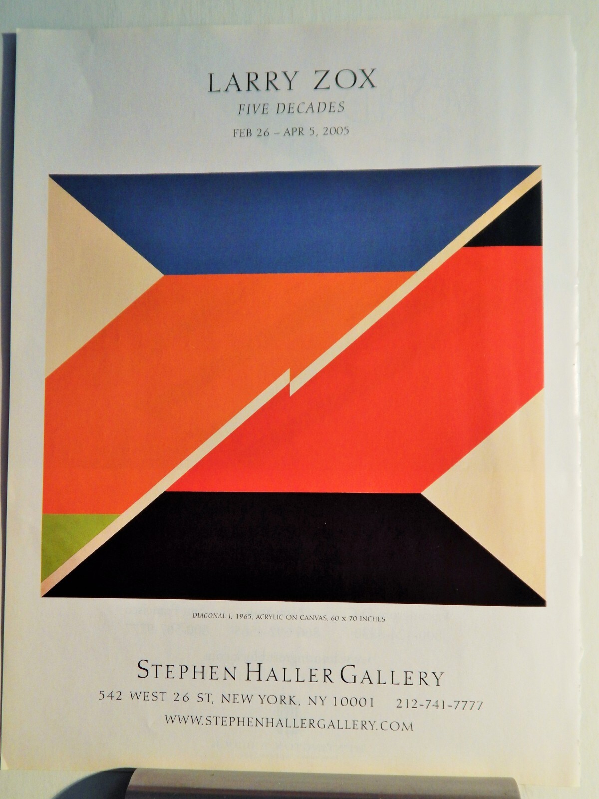 Stephen Haller Gallery's Larry Zox Art Exhibition 2005 Print Ad Stephen Haller Gallery's Larry Zox Art Exhibition 2005 Print Ad