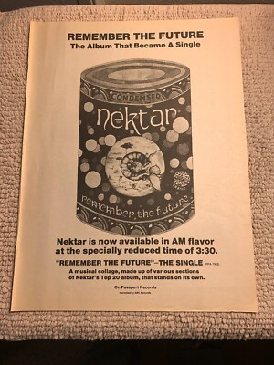 GIANT 13 1/4-9 7/8&quot; Nektar Remember The Future album FLYER AD | eBay