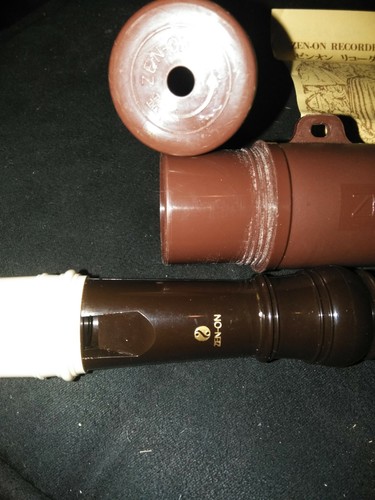 Vintage Zen-On Soprano SB Recorder (Baroque, 3 Piece) with Case Made in Japan