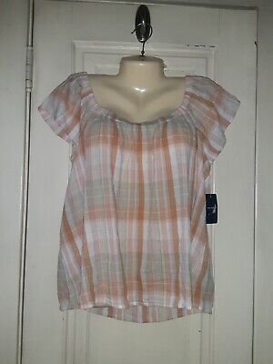 Lucky Brand Woman's Short Sleeve Top Size Large   NEW WITH TAGS