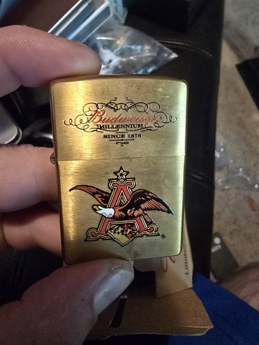 Limited Edition Budwiser Millennium Brass Zippo In Original