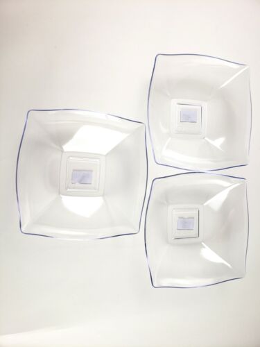 Pack of 3 Plasticpro Disposable Square Serving Bowls Party Snack/Salad Bowl 32oz