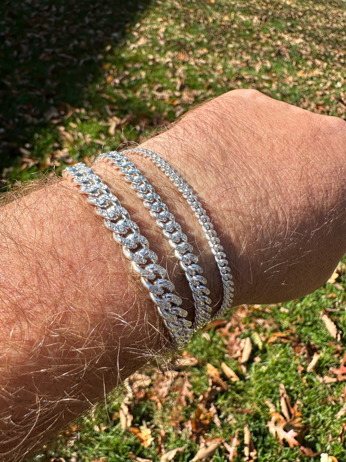 Miami Cuban Chain Diamond Cut Real 925 Sterling Silver Bracelet Necklace 3-7mm