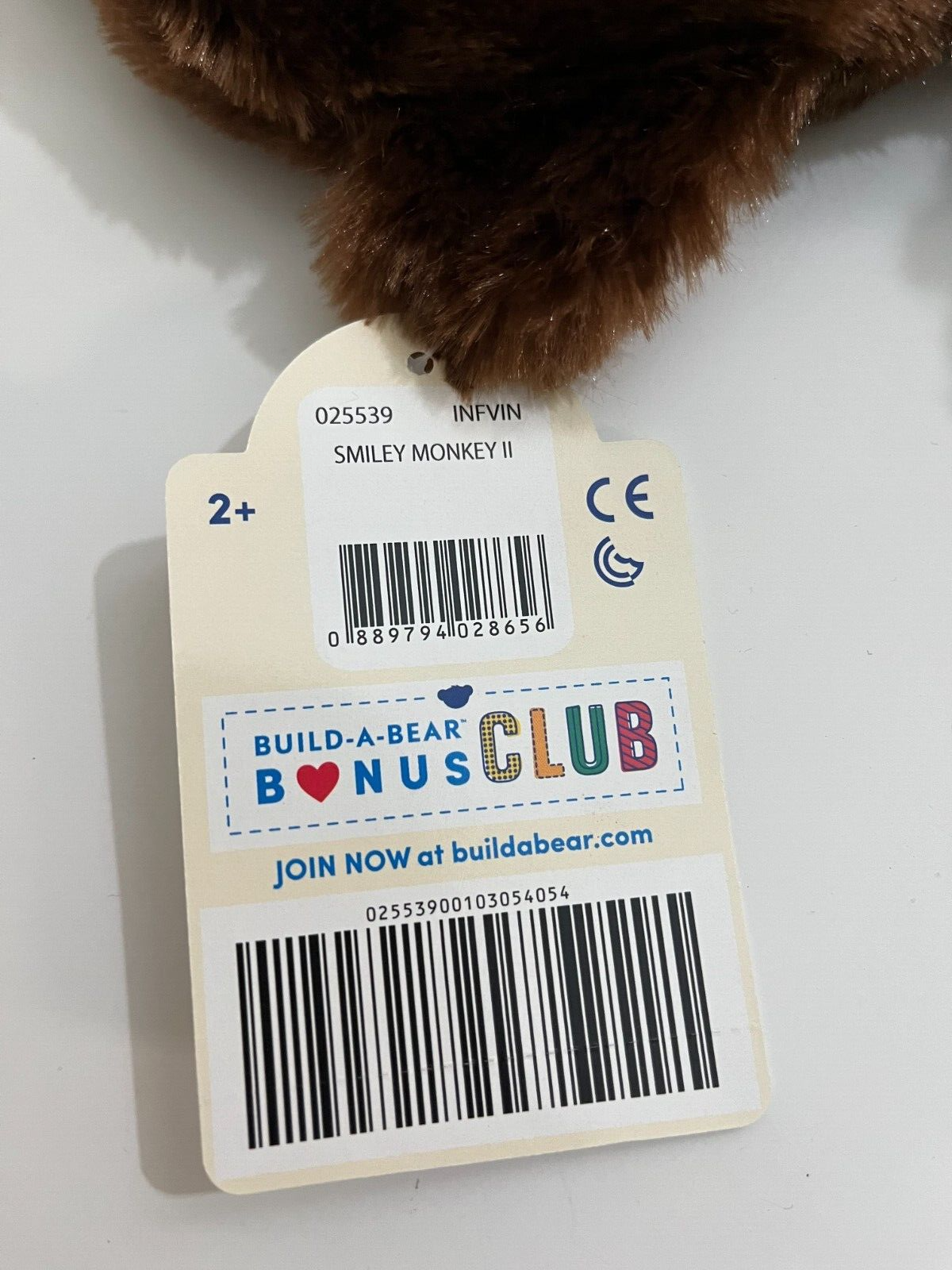 Smiley Monkey II Build a Bear Brown 15" unstuff Doll year 2019