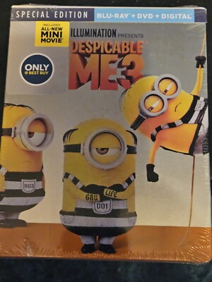 DISPICABLE ME 3 BEST BUY STEELBOOK BRAND NEW SEALED,  OOP! 