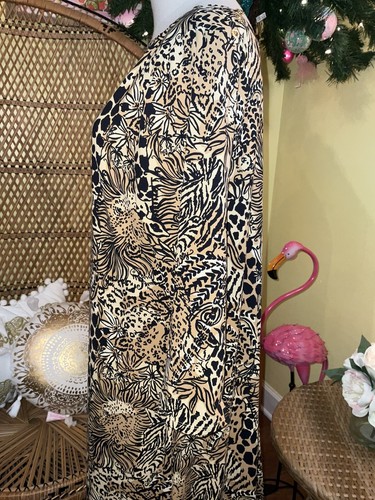 Pre-owned Lilly Pulitzer Seralina Maxi Dress Rattan Walk On The Wild Side Size Xl In Multicolor