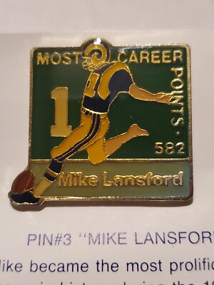 Vintage LA Rams UNOCAL 76 Pin Los Angeles Mike Lansford Most Career Points Pin