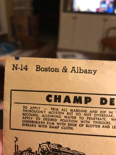 Champ O scale Decals N-14 Boston & Albany Complete