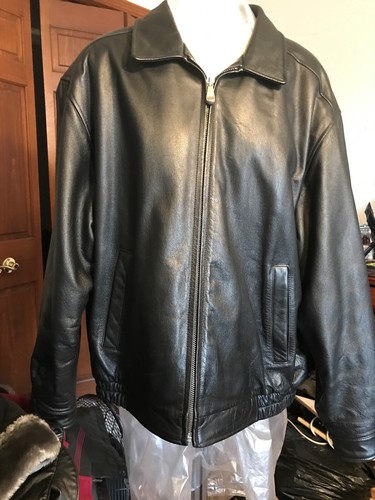 ジャケット・アウター c-boy style (vol.454)Croft&Barrow NEW Croft and Barrow Leather Coat Jacket Men's Large Black
