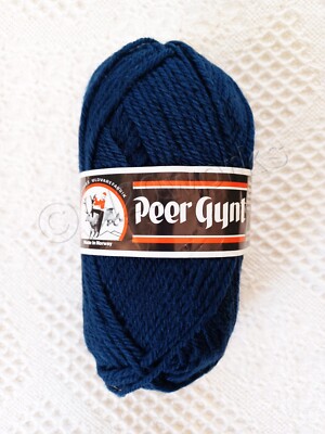 Peer Gynt Wool Yarn, Navy Blue Wool Yarn from Norway, Sandes Garn, RARE VINTAGE
