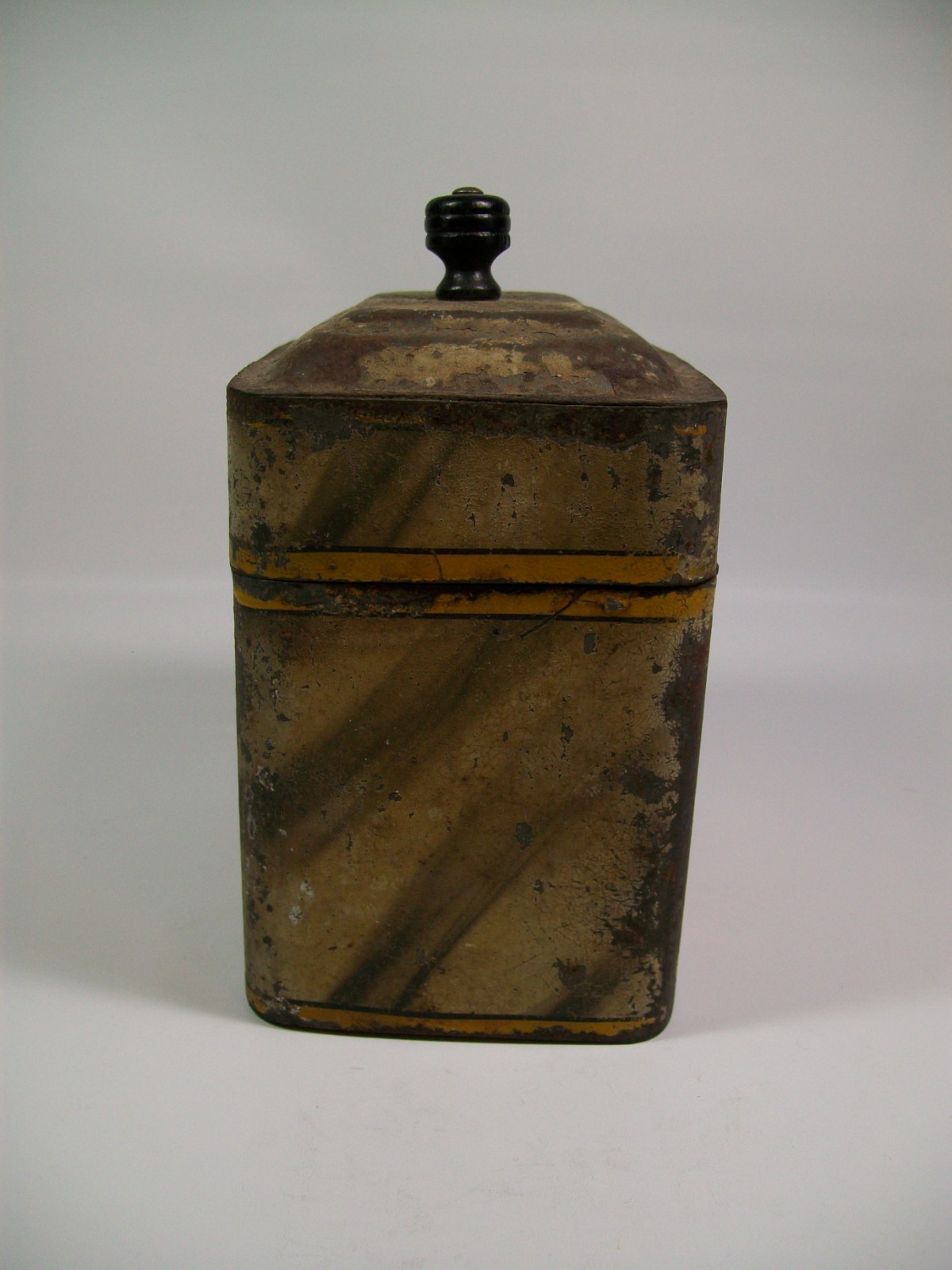 Antique Hand Painted Tole Tea Caddy 19th Century [8077]