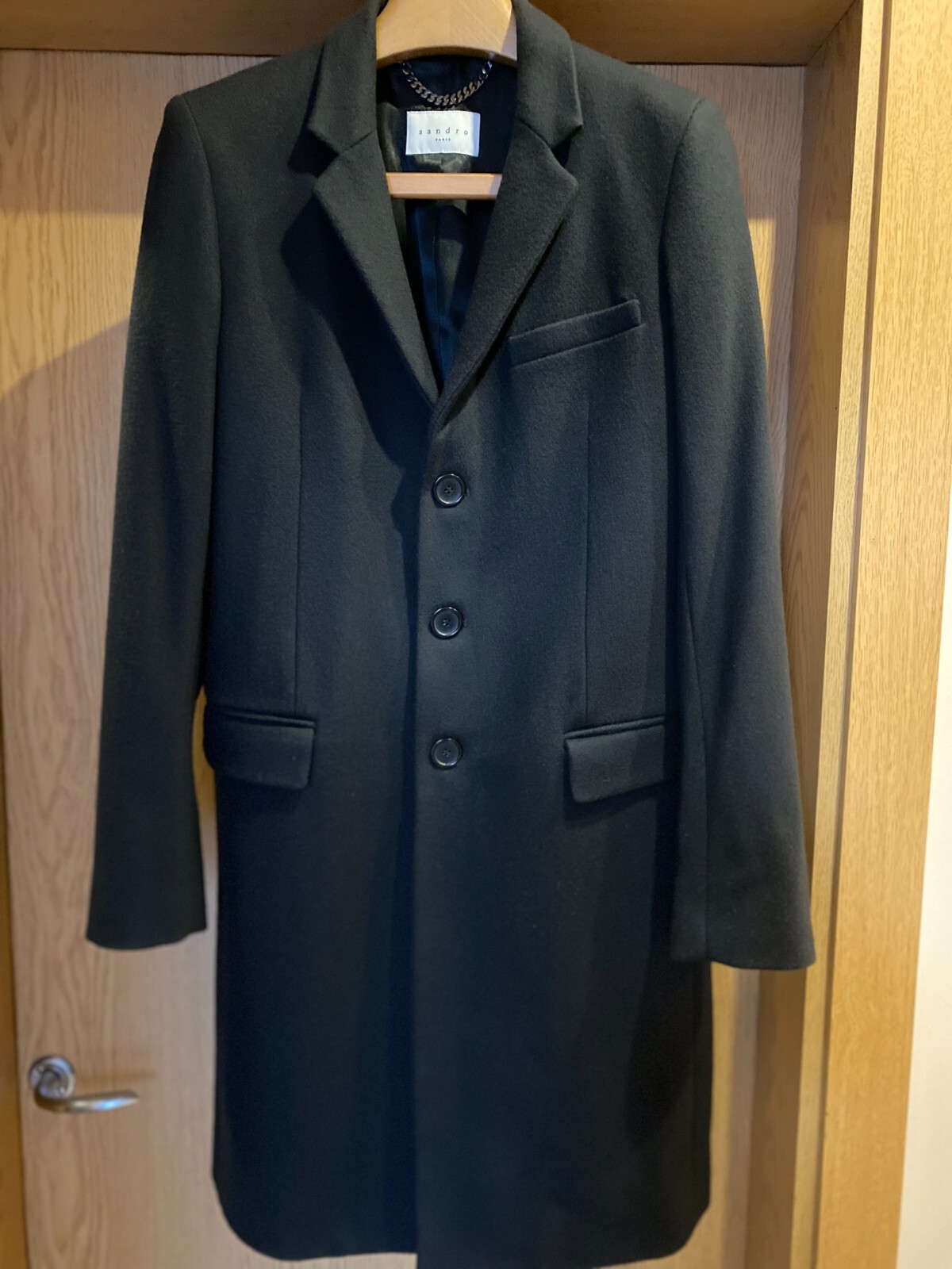 SANDRO PARIS APOLLO MEN COAT M8784W SIZE:SMALL COLOR:BLACK