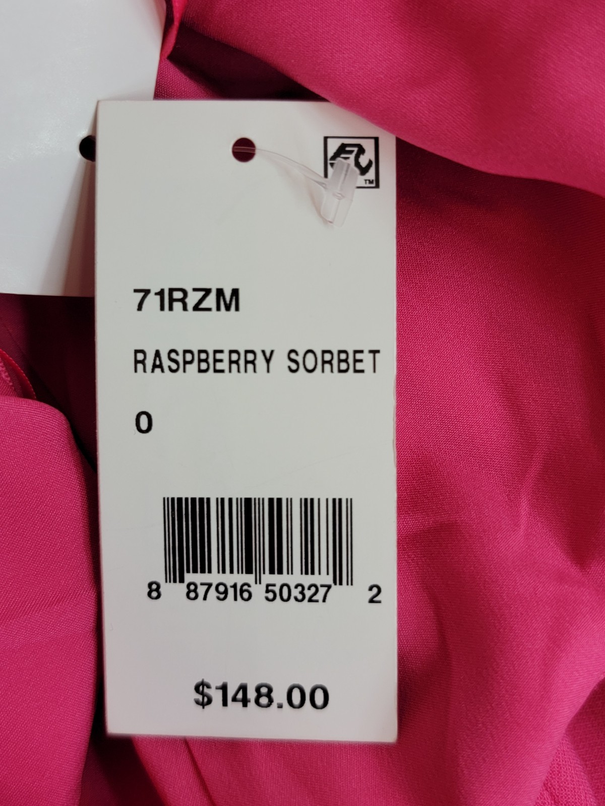 French Connection Whisper Gathered-Sleeve Dress Women's 0 Raspberry Sorbet S/S - Picture 16 of 16