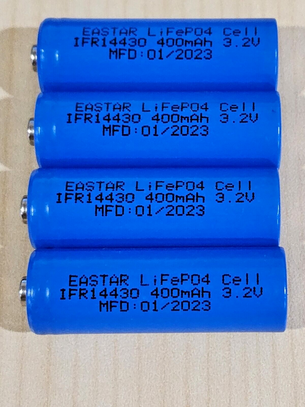 4 pc EASTAR IFR 14430 3.2v LiFePO4 RECHARGEABLE BATTERY 400mAh solar lights