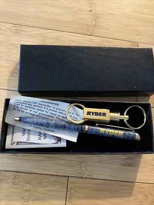 Barlow Salm Pen And Key Ring Advertising Ryder/unused In Box