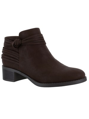 

Женские коричневые ботильоны Wylie с круглым носком на блочном каблуке EASY STREET 6,5 м с завязками, Коричневый, WYLIE