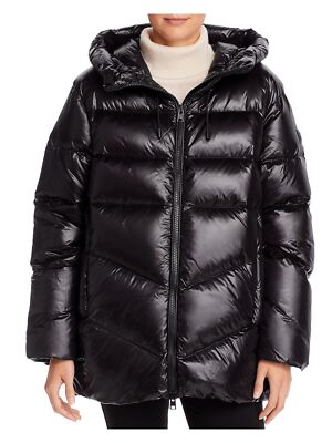 

WOOLRICH Женская черная компактная зимняя куртка-пуховик с капюшоном из березового пуха, пальто, Черный, WW0129