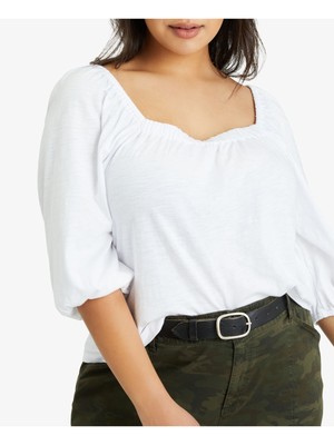 Женский белый топ с квадратным вырезом и рукавом-пуфом SANCTUARY Womens
