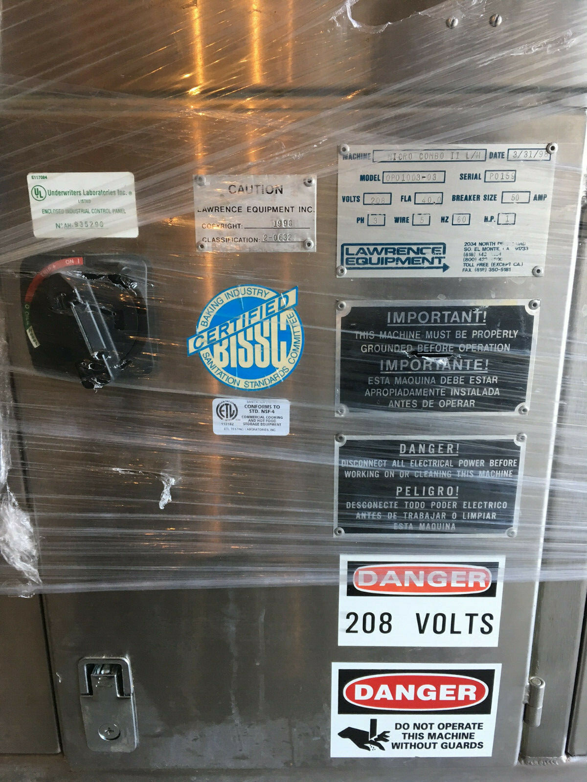 Lawrence - Micro-Combo II Tortilla Equipment