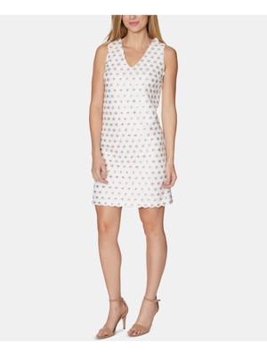 

ПРАЧЕЧНАЯ Женское белое платье без рукавов с блестками и V-образным вырезом, короткое коктейльное облегающее платье, Белый