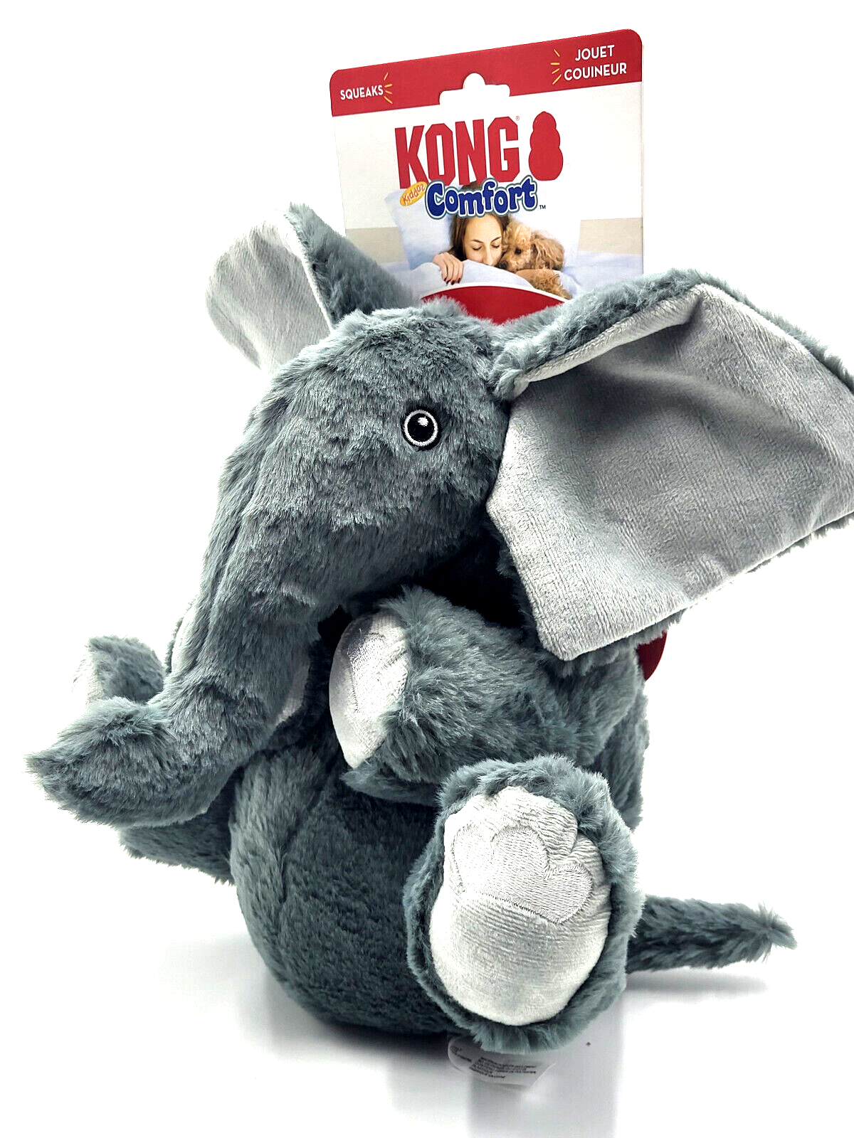 KONG Comfort Kiddos JUMBO Elephant Soft Plush Removable Squeaker Dog Toy 14"